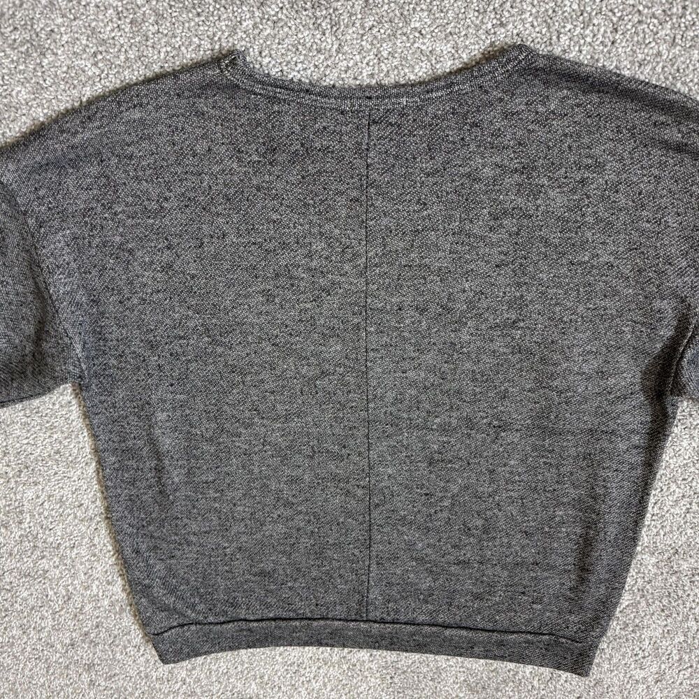 Voila Sweater Womens Medium Gray Rose Embroidered 3/4 Bell Sleeve Pullover Knit - Picture 3 of 10